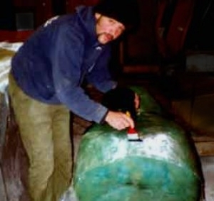 Covering the plug in fibreglass