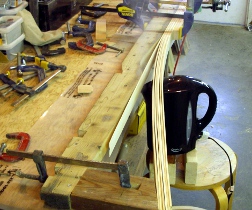 Steaming the first laminate