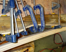 The first laminate clamped into position