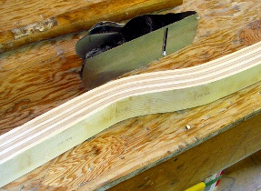 The glued laminates after being released and cleaned up
